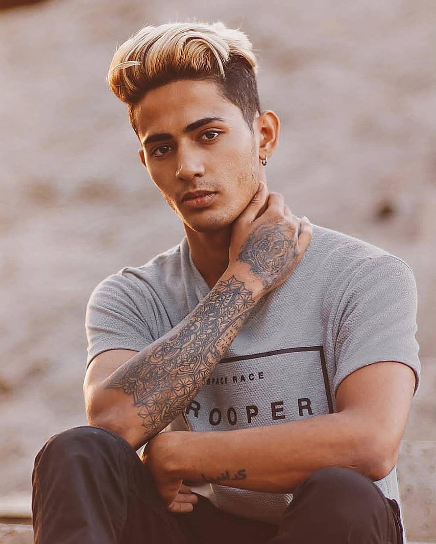 Portrait of a handsome young man with blonde hair and tattoos, Legend Never Die Danish Zehen Best Ever and best, danish jain HD phone wallpaper