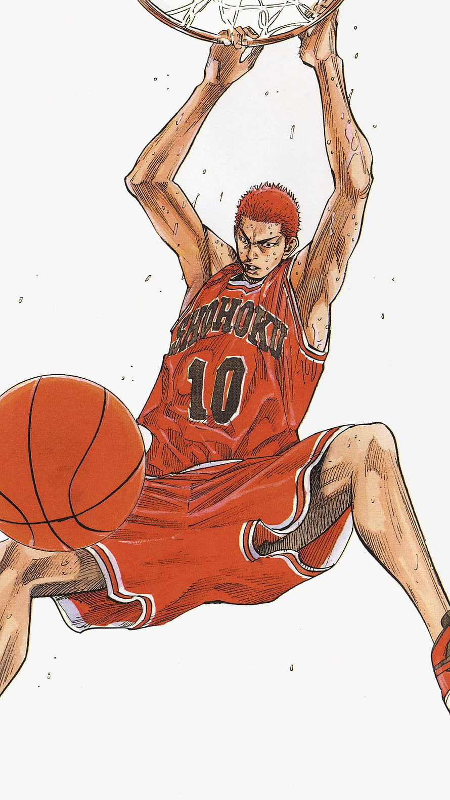 Sakuragi Hanamichi Slam Dunk Anime Basketball Illustration HD phone wallpaper
