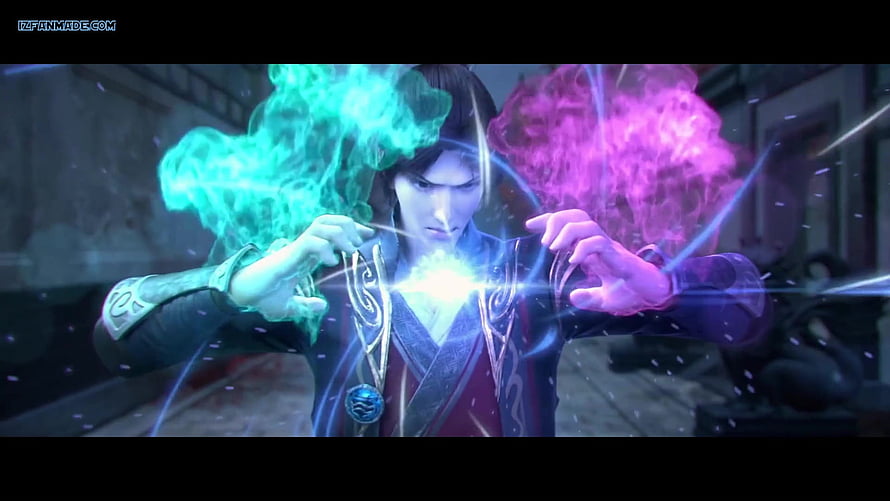 Battle Through the Heavens Season 4 Character Channeling Dual Energy Aura HD wallpaper