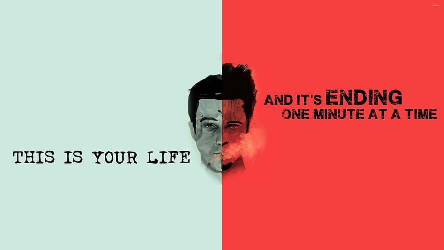Fight Club Motivational Quote Wallpaper With Split Face Design HD wallpaper