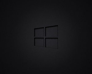 Windows 10 Dark Minimalist Logo on Textured Black Background HD wallpaper