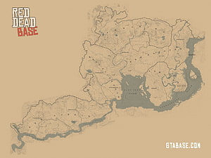 Red Dead Redemption 2 Full World Map of New Hanover and West Elizabeth HD wallpaper