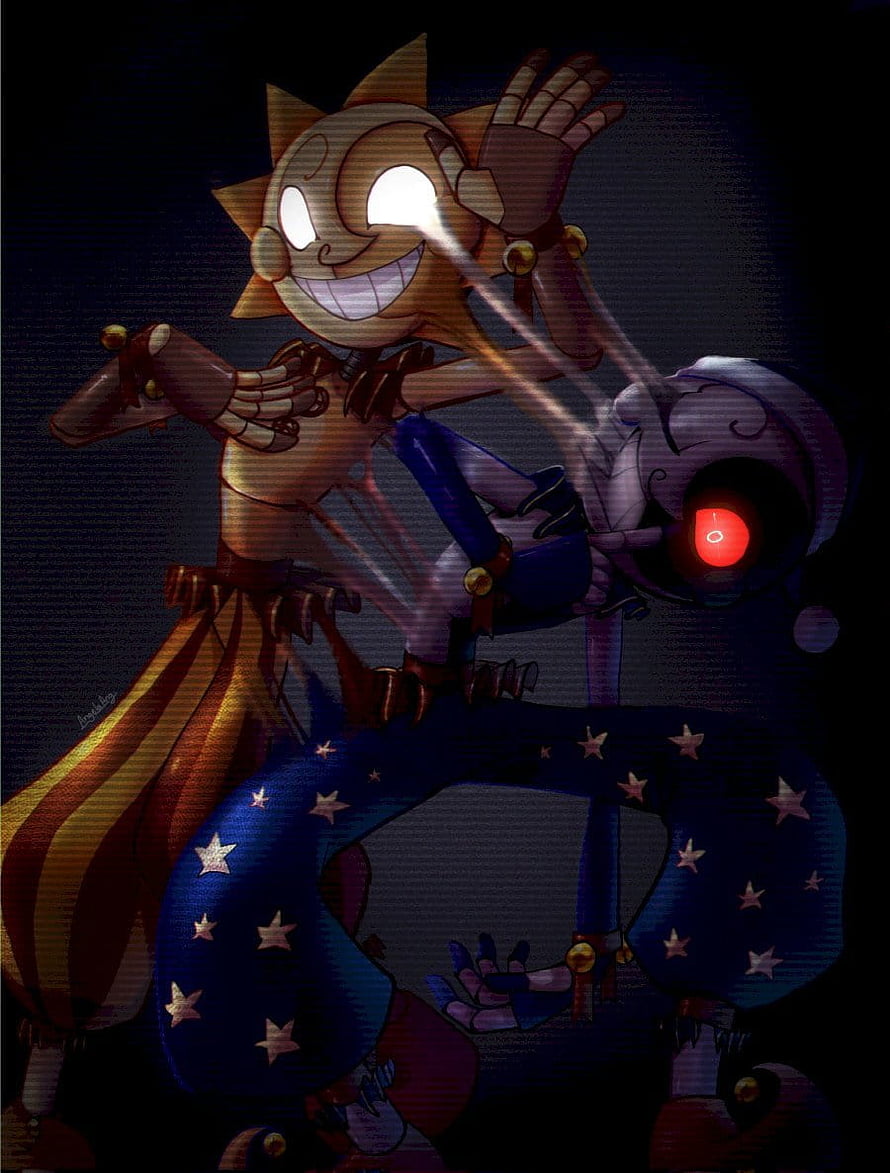 Sundrop and Moondrop FNAF Security Breach Character Artwork HD phone wallpaper
