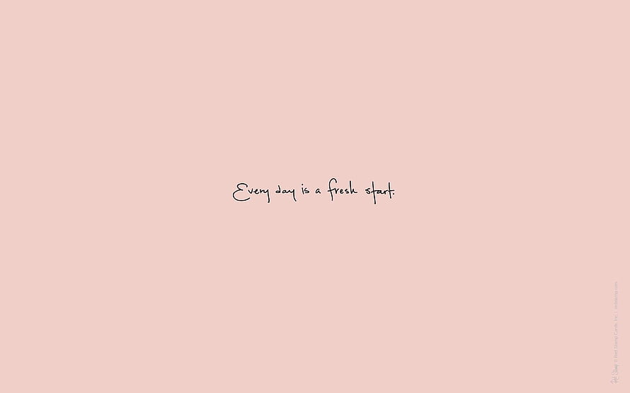 Minimalist Pink Background With Inspirational Quote Every Day Is A Fresh Start HD wallpaper