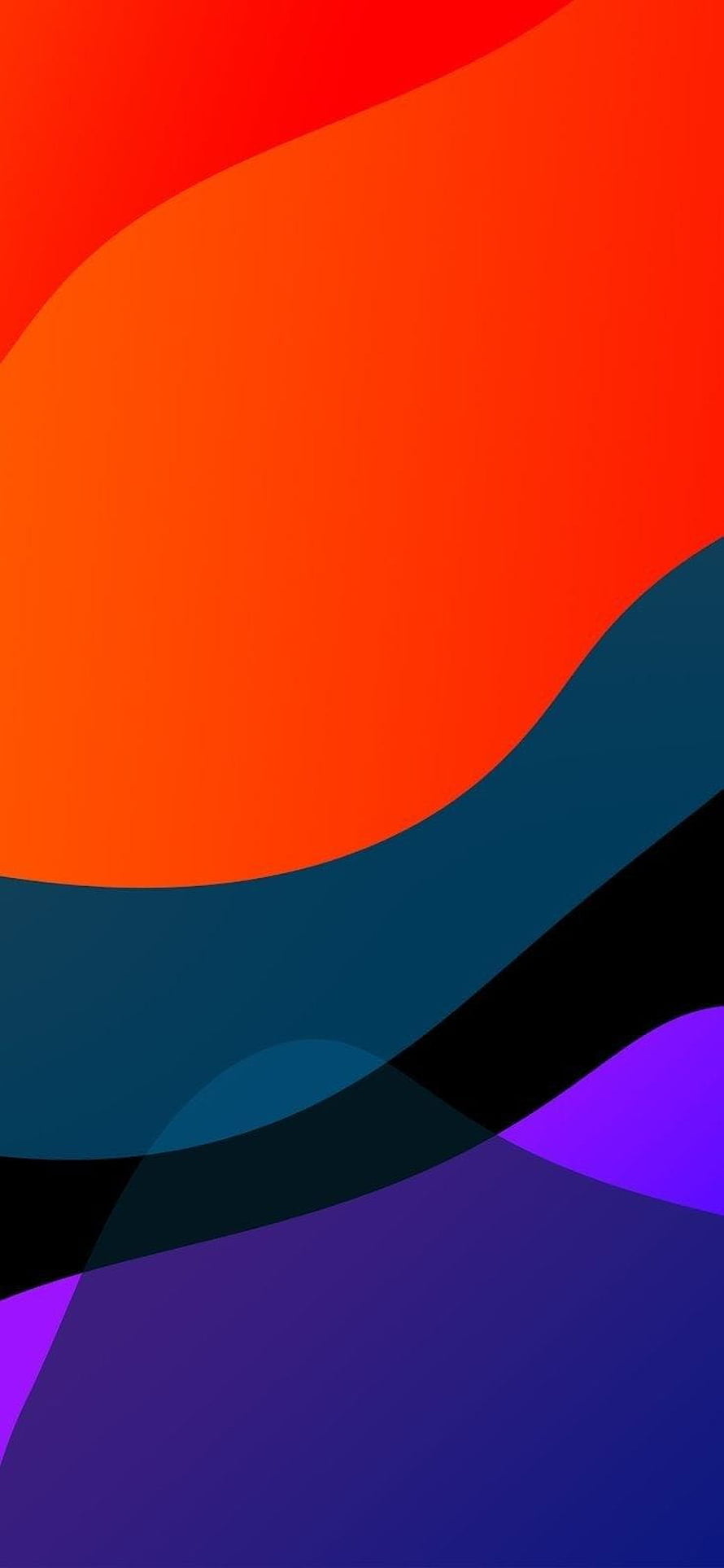 Abstract Gradient Waves Wallpaper With Vibrant Orange, Teal, And Purple Curves HD phone wallpaper