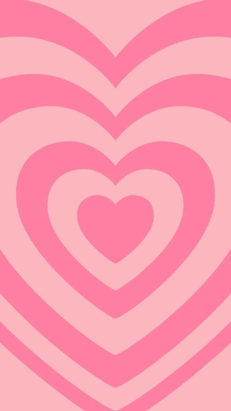Cute Pink Heart Pattern Wallpaper With Concentric Layers HD phone wallpaper