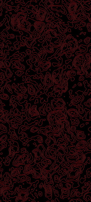 Red Topographic Contour Line Pattern on Black Background HD phone wallpaper