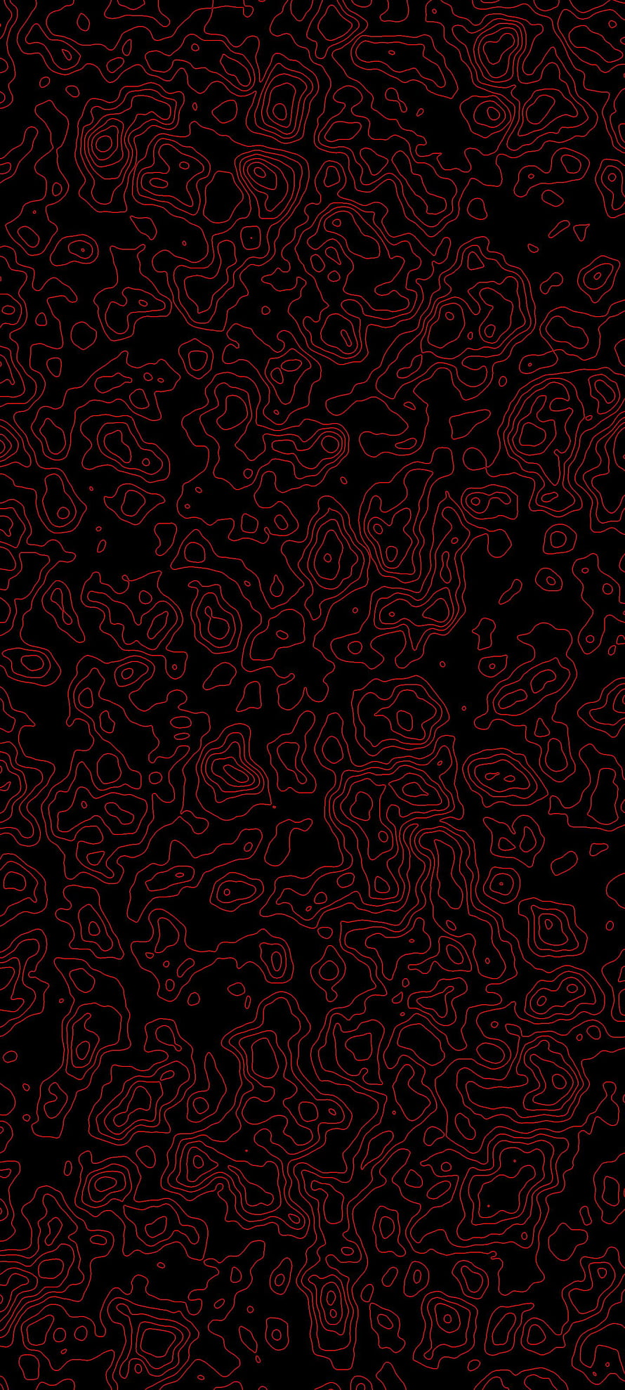 Red Topographic Contour Line Pattern on Black Background HD phone wallpaper