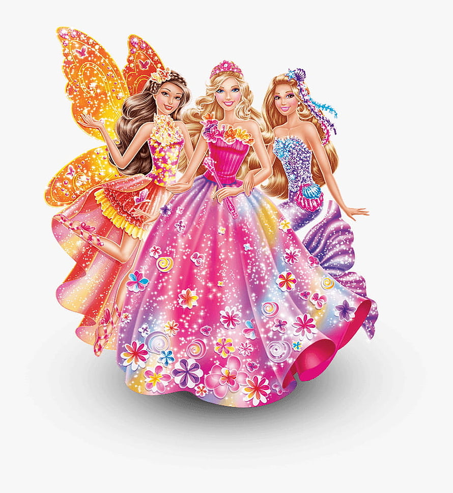 Barbie and the Secret Door Fairy Princesses in Floral Gowns HD phone wallpaper