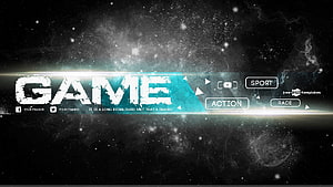 Gaming Esports Banner Template With Glowing Text And Cosmic Background HD wallpaper