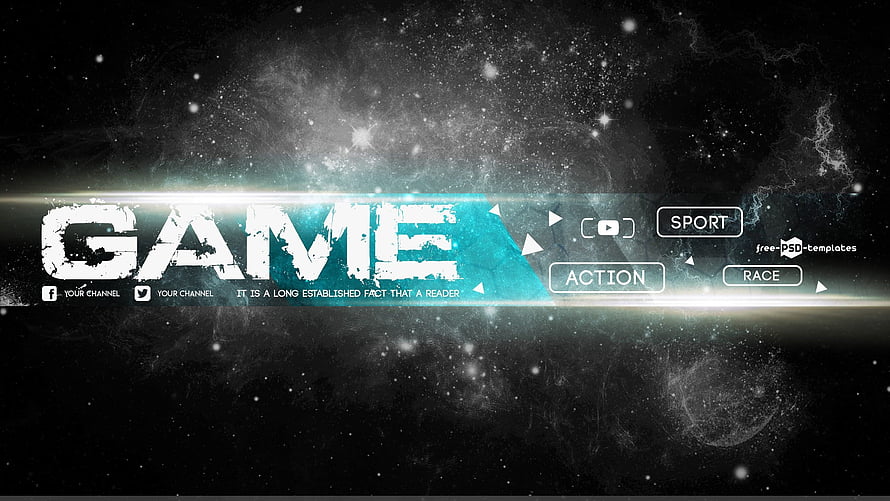 Gaming Esports Banner Template With Glowing Text And Cosmic Background HD wallpaper