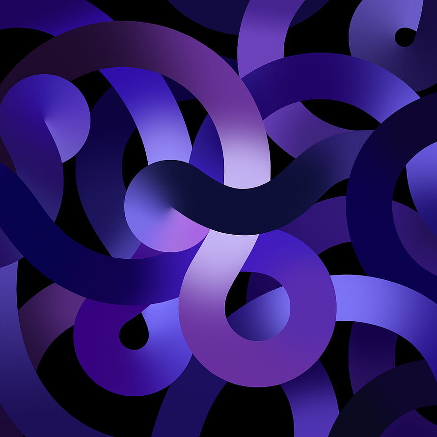 Abstract Purple 3D Ribbon Knots on Black Background HD phone wallpaper