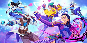 Valorant Anime Style Team Artwork with Dynamic Action Poses and Vibrant Colors HD wallpaper