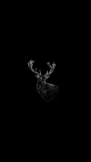 Abstract Geometric Deer Head Wireframe Art on Black Background HD phone wallpaper