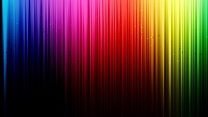 Vibrant Rainbow Gradient with Vertical Light Streaks and Dark Background HD wallpaper