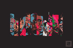 Trap Music Artist Portraits in Bold Pop Art Style with Vibrant Colors HD wallpaper
