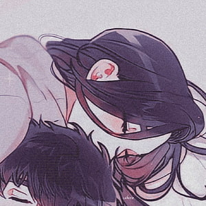 Anime Couple Intimate Embrace Illustration HD phone wallpaper