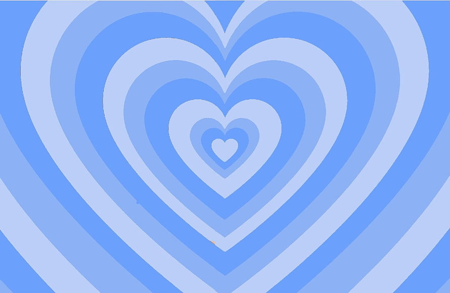 Abstract Blue Concentric Hearts Pattern Wallpaper HD wallpaper