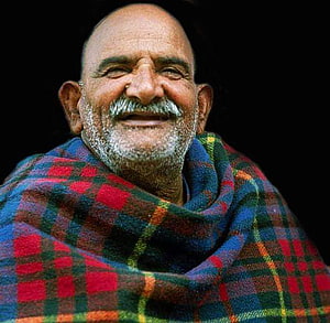 Portrait of a Smiling Elderly Man with a White Beard Wearing a Colorful Plaid Shawl, 31 Neem Karoli Baba ideas, #neem karoli baba HD wallpaper
