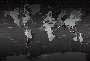 Dark World Map Time Zones Grid Desktop Wallpaper HD wallpaper