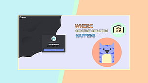 Discord Server Invite Background Design with Cat Illustration and Content Creation Theme HD wallpaper