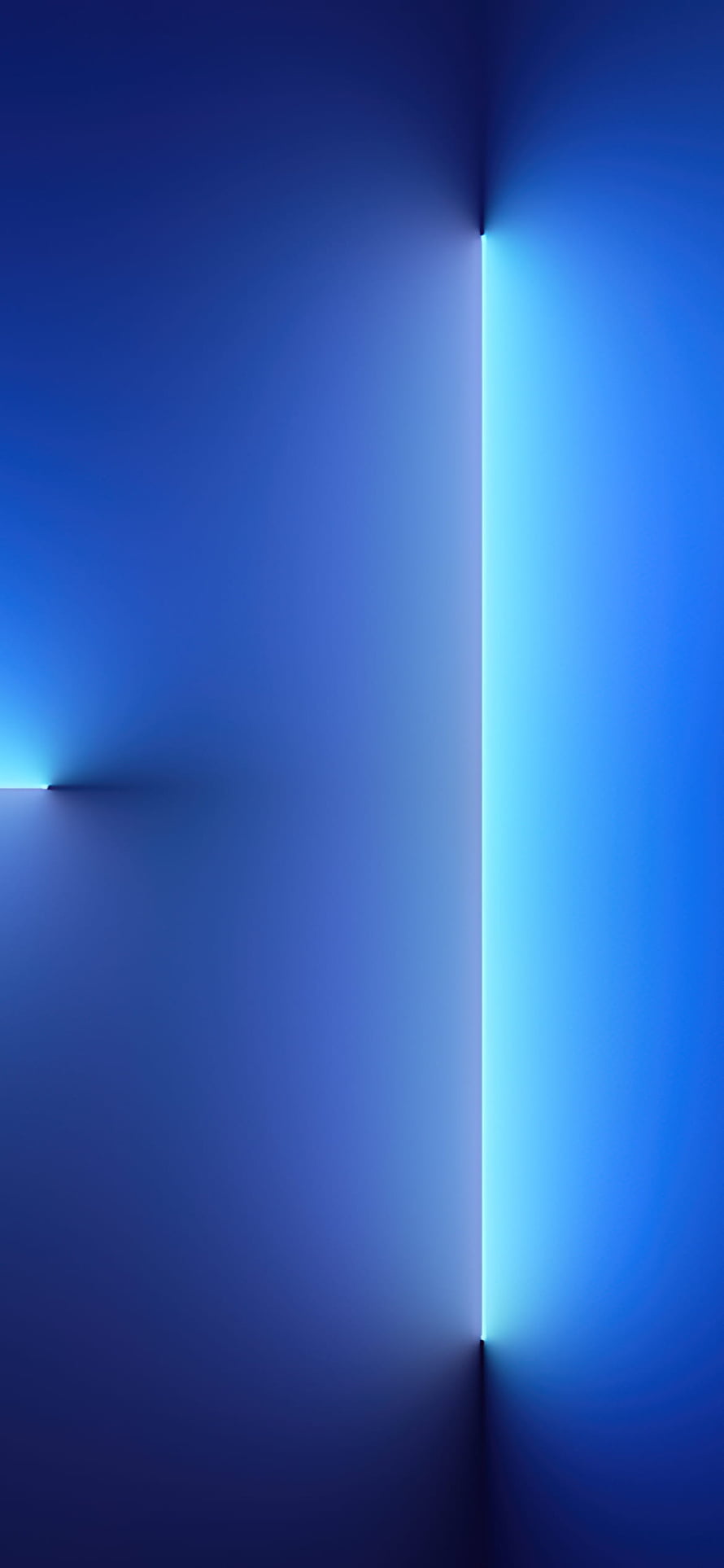 Minimalist Blue Neon Light Corner with Soft Gradient Glow and Abstract Geometric Depth HD phone wallpaper