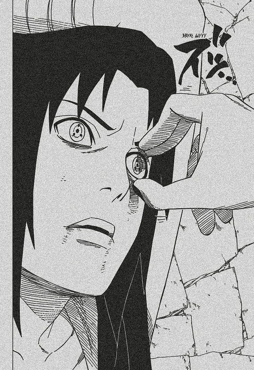 Uchiha Sasuke manga panel with intense expression and hand near eye in black and white HD phone wallpaper