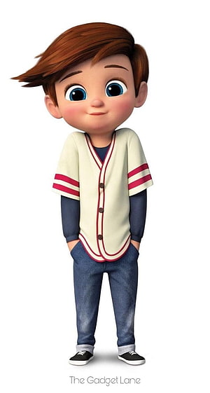 3D Animated Boy Character with Brown Hair and Baseball Jersey HD phone wallpaper