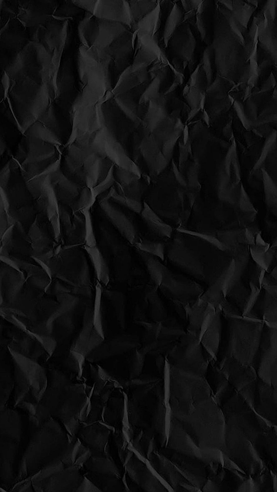 Dark Crumpled Paper Texture with Deep Black Folds and Subtle Highlights HD phone wallpaper