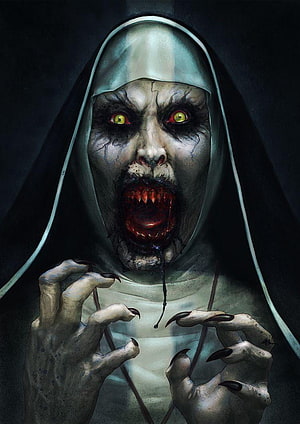 Valak The Nun Horror Character Digital Art Portrait HD phone wallpaper
