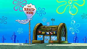 The Krusty Krab Restaurant Exterior in Bikini Bottom Underwater Scene HD wallpaper