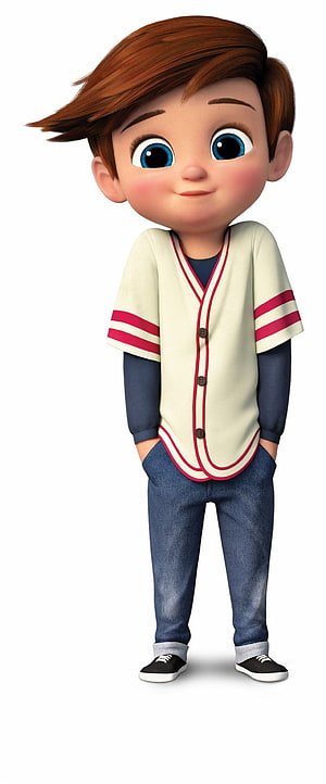 Cute 3D Animated Boy Character in Baseball Jersey and Jeans HD phone wallpaper