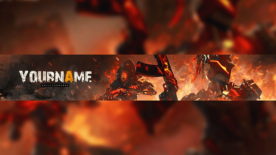 PUBG Mobile Your Name Battlegrounds Banner with Fiery Soldiers and Weapons HD wallpaper