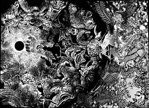 Berserk Guts Eclipse Scene Manga Panel Black and White Horror Illustration, Berserk Manga Best Panels, #berserk manga HD wallpaper