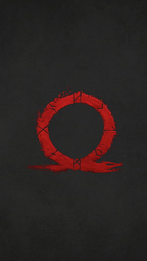 God of War Kratos Blade of Chaos Red Circle Symbol on Dark Background HD phone wallpaper