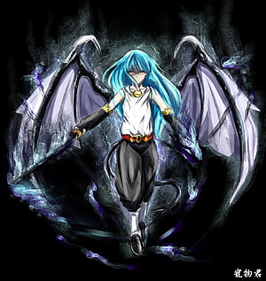 Rimuru Tempest Demon Lord with Bat Wings and Sword in Dark Fantasy Style HD phone wallpaper