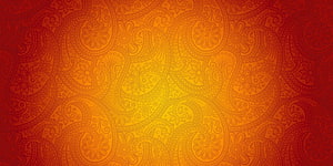 Vibrant Orange and Red Paisley Pattern Background with Intricate Floral Swirls HD wallpaper