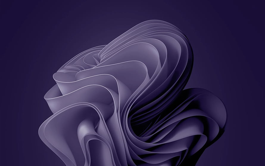 Windows 11 Default Purple Abstract 3D Ribbon Wallpaper HD wallpaper