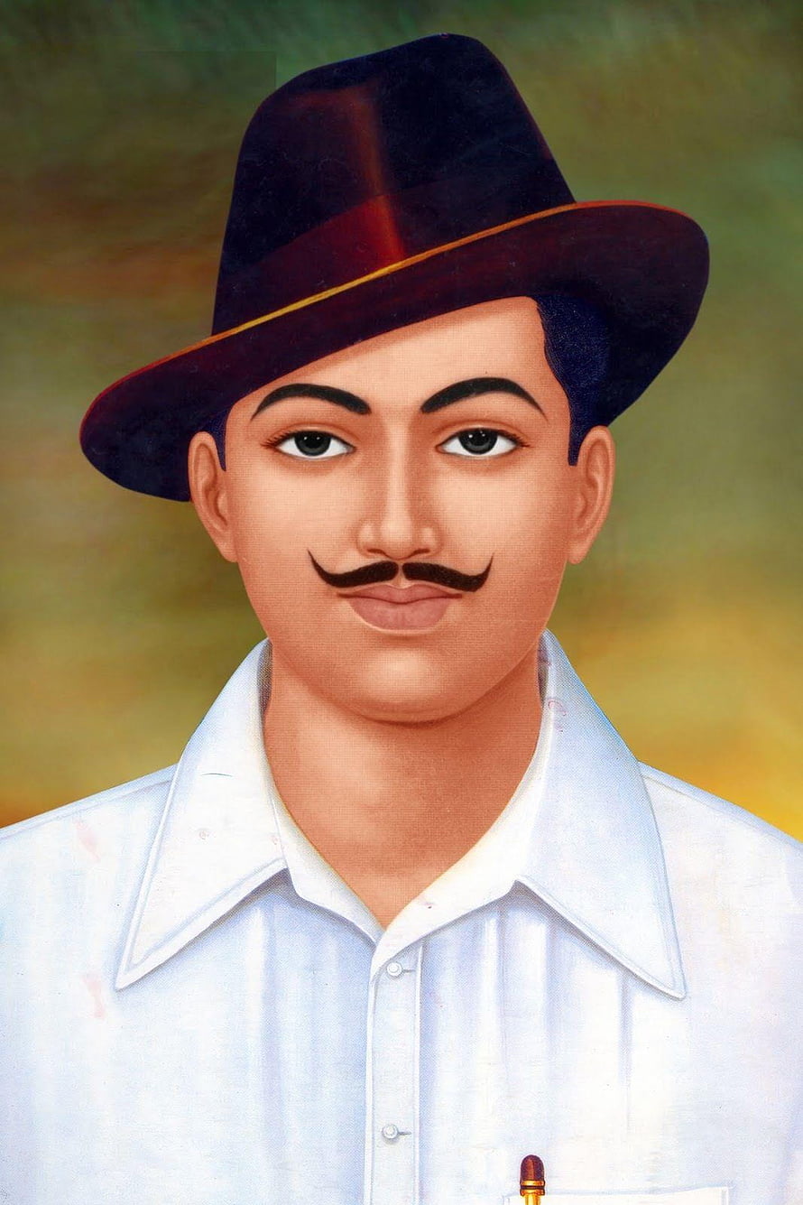 Portrait of Bhagat Singh Wearing Black Hat and White Shirt HD phone wallpaper