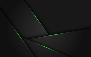 Abstract Dark Geometric Background With Neon Green Glowing Lines HD wallpaper