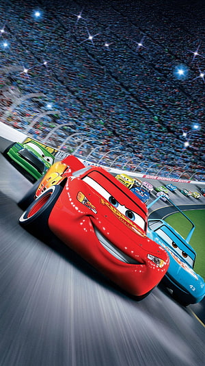 Lightning McQueen Racing at Motor Speedway of the South in Cars Movie HD phone wallpaper