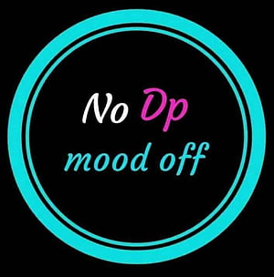 No Dp Mood Off Neon Circle Text Design on Black Background HD phone wallpaper