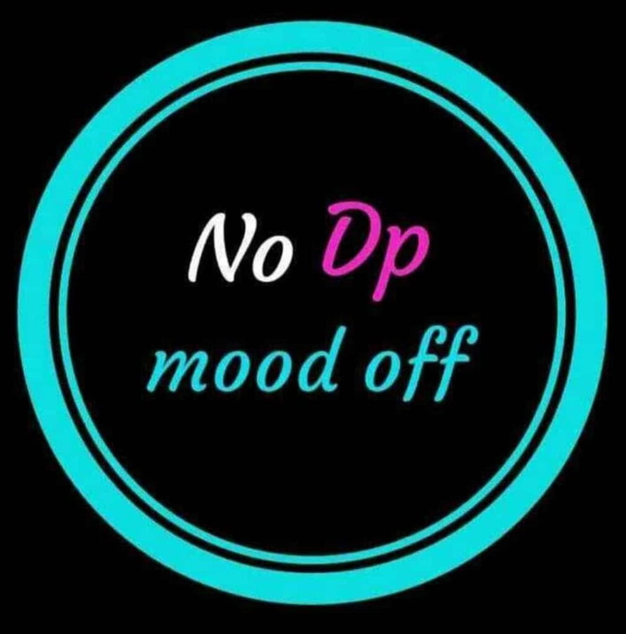 No Dp Mood Off Neon Circle Text Design on Black Background HD phone wallpaper