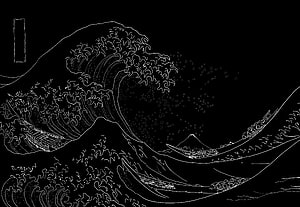 The Great Wave off Kanagawa Line Art Wallpaper HD wallpaper