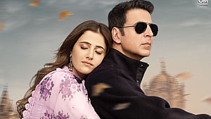 Akshay Kumar and Nupur Sanon in Filhaal 2 promotional still with moody sky backdrop HD wallpaper