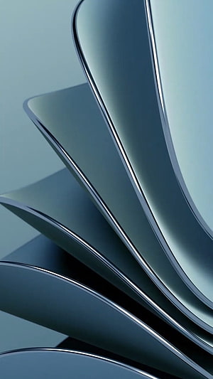 Abstract Blue Curved Metal Layers 3D Render Wallpaper HD phone wallpaper