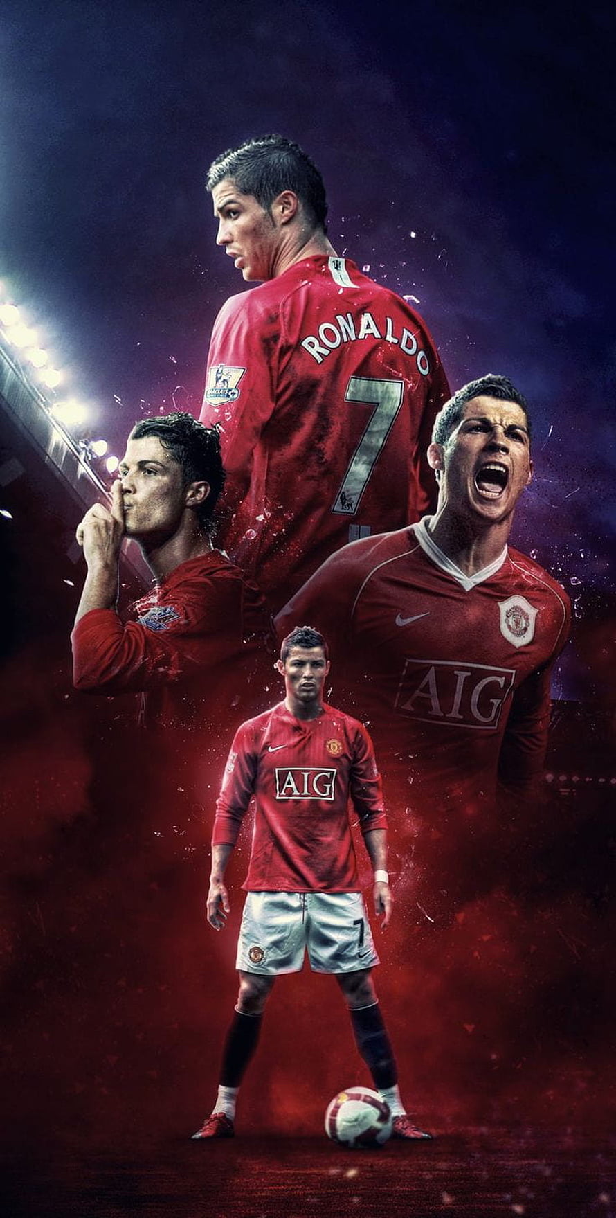 Cristiano Ronaldo Manchester United AIG Kit Composite Artwork HD phone wallpaper