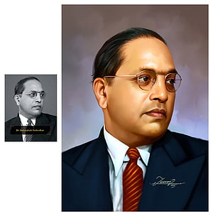 Digital Portrait of Dr. Babasaheb Ambedkar in Suit and Glasses HD phone wallpaper
