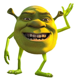 Shrek Wazowski Meme Character with Shrek Face on Mike Wazowski Body HD phone wallpaper