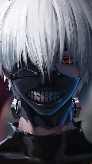 Kaneki Ken Tokyo Ghoul Anime Character Portrait With White Hair And Red Eye HD phone wallpaper